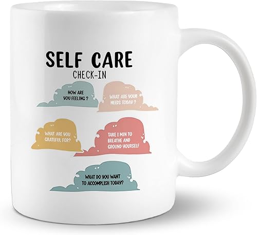 Taza de cerámica con control de registro de cuidado personal, taza de té de café de salud mental, taza de té de café para el hogar, habitación de disponible en Yaxa El Salvador