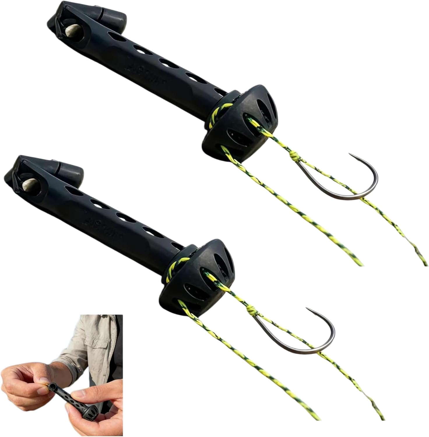 2PCS Fly Fishing Magnetic Fly Threader, Fishing Accessory to Easily Rig Small Flies & Tippet on Water, Make Fly Tying Simpler, Works with Most Hooks, tippets, and Fly Styles