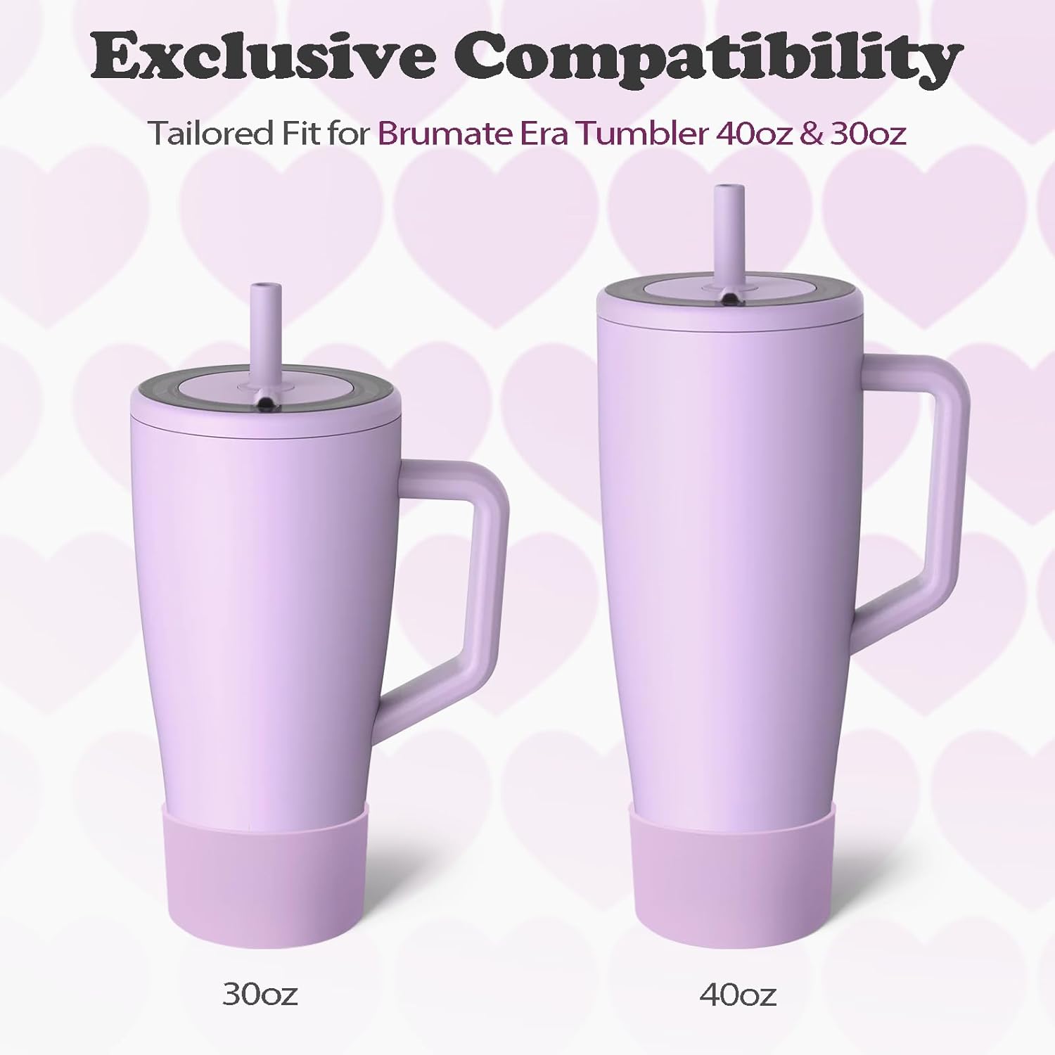 2Pcs Silicone Boot Compatible with Brumate Era 40 oz 30 oz Tumbler, Anti-Slip Bottom Sleeve Cover Bumper, Protective Water Bottles Accessories, BPA-Free (Lavender) - Image 2