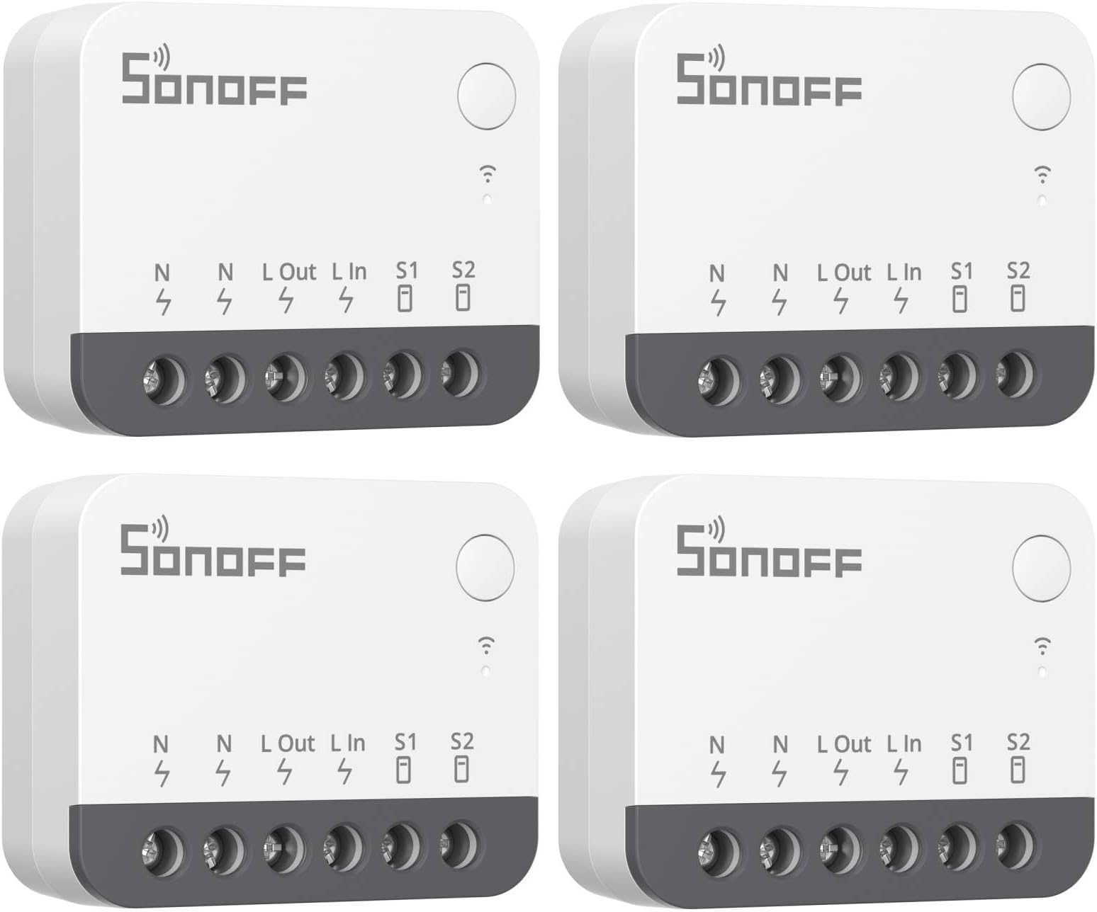 SONOFF ZigBee Smart Light Switch, SONOFF Zigbee Hub Required, Interruptor Inteligente Voice Control with Alexa & Google Home, Neutral Line Required Smart Home Device, Zigbee Switch ZBMINIR2 4-Pack