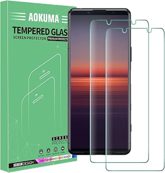 AOKUMA Sony Xperia 5 II Tempered Glass Screen Protector, [2 Pack] Premium Quality Guard Film, Case Friendly, Comfortable Round Edge,Shatterproof, Shockproof, Scratchproof oilproof