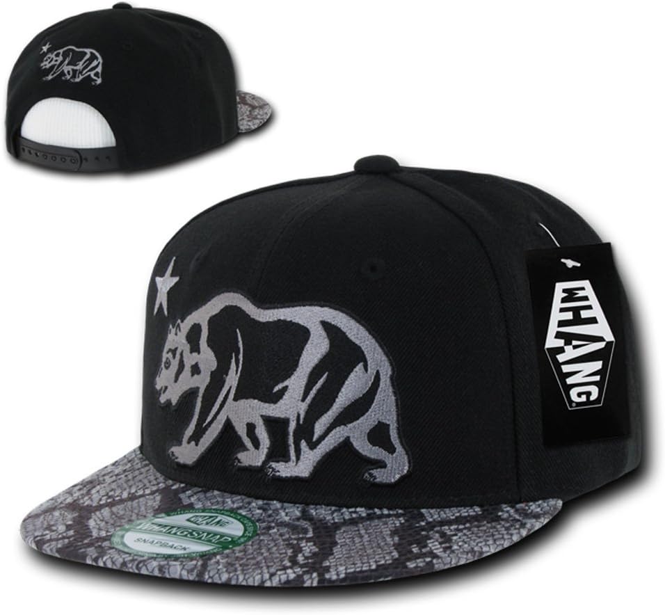 Giant CALI Grizzly Bear Snake Print Snapback by WHANG (Snake)