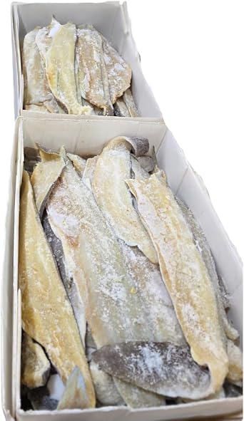 Salt Fish Fillet - Boneless Premium Dried and Salted Cod - 2kg Pack - Ready to Soak & Cook