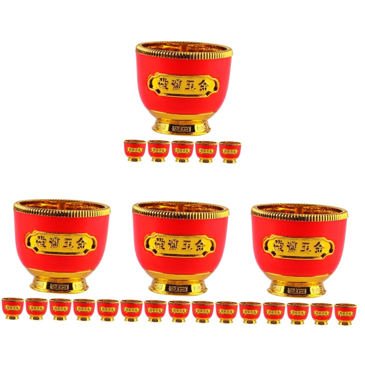 SHERCHPRY Copa De Fortuna Dorada Taza De Degustación China Pequeños Vasos De Plástico Vaso De Plástico Tazas Japonesas Tazas De Té Japonesas Minitaza De Te El Plastico 6 Piezas X 4