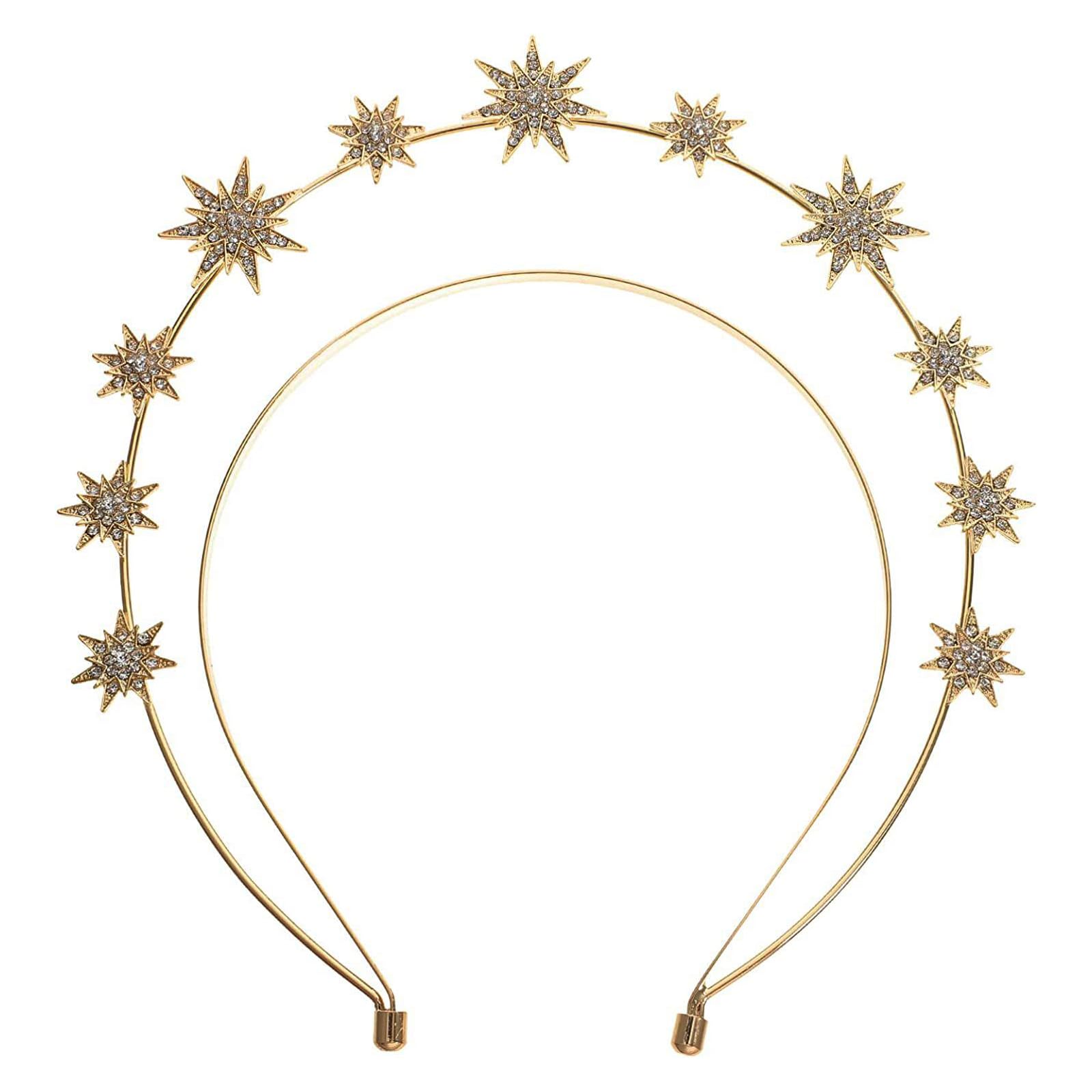 HYXITVCG Goddess Halo Crown for Women Gold Stars Goddess