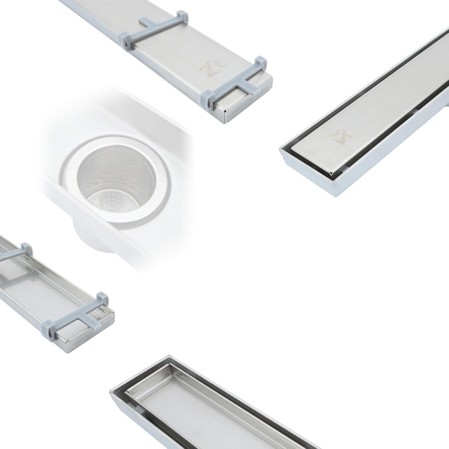 New Product ZOIC Linear Stealth Tile Insert Floor Grate Bathroom Shower Waste Drain 304 Stainless Steel 23.62 Inches (600MM)