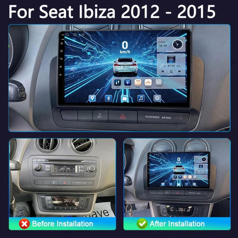 Autoradio Seat Ibiza 2012-2015 Android 8-Core avec grand écran capacitif - 2