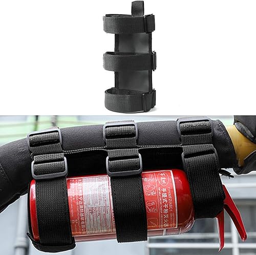 Miniatura 2 de Soporte para extintor de incendios para Jeep Wrangler CJ YJ TJ LJ JK JKU JL JLU Gladiator JT Soporte de correa ajustable para extintor de incendios