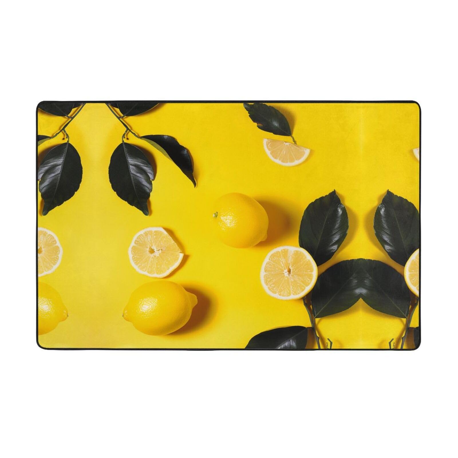 Tapis en peluche jaune citron haut de gamme, douceur et mousse de sol 152cm
