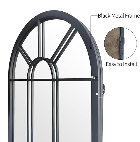 Miniatura 3 de HQiJun Espejo de pared decorativo para ventana espejo arqueado para sala de estar dormitorio entrada tocador de baño 4724 x 1732 x 09 pulgadas