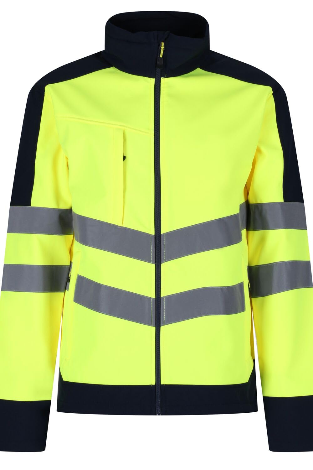 Regatta TRA625 20770 profesjonalna Hi-Vis wodoodporna i oddychająca kurtka softshell, żółta/granatowa, L