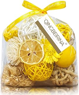 Qingbei Rina Yellow Decorative Balls for Bowls,Assorted Vase Filler for Centerpieces,Wicker Rattan Balls Decorative Orbs Woven Spheres,Summer Bowl Fillers for Home Decor,Wedding(Lemon)