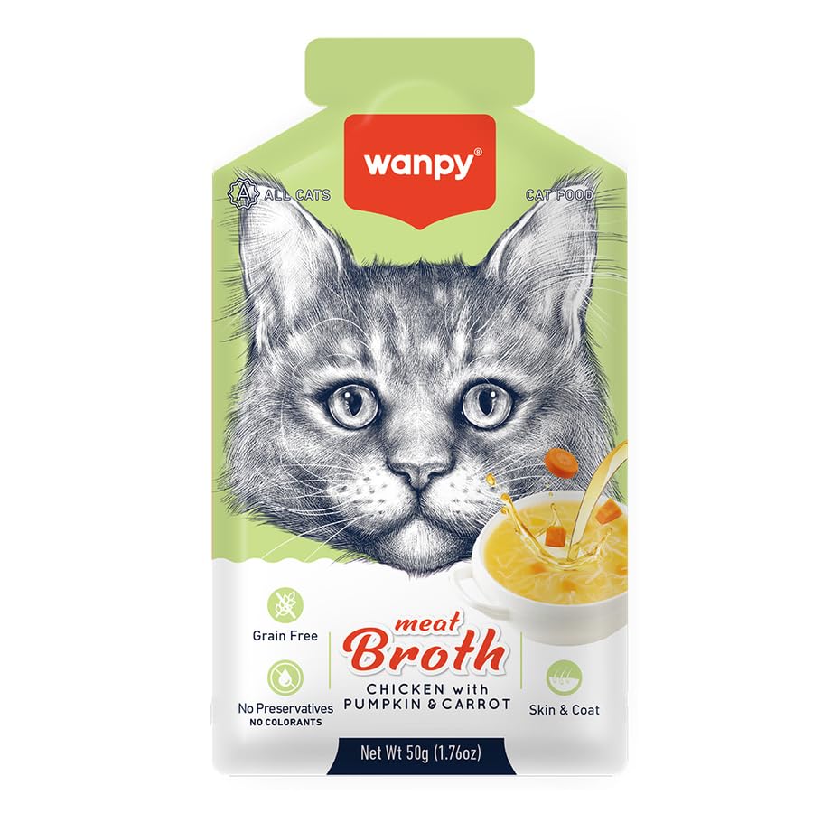Wanpy Meat Broth Chicken with Pumpkin & Carrot for Cats 50g