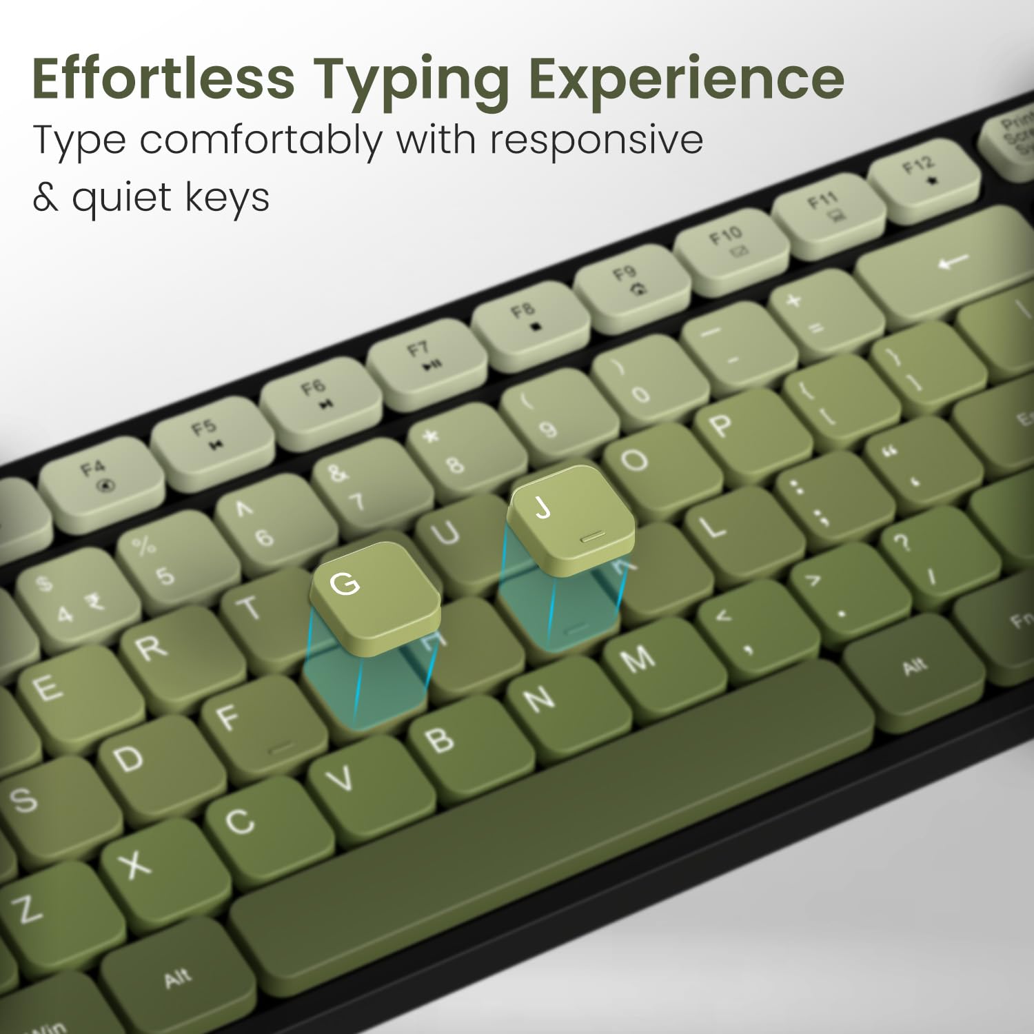 Portronics Key11 Combo Rechargeable Wireless Keyboard and Mouse Set, Bluetooth 5.3&2.4GHz Wireless,Type-C Fast Charging,Gradient Keys, Noiseless Typing, High Precision Mouse, for PC&Laptop(Green) — Amazon image 9