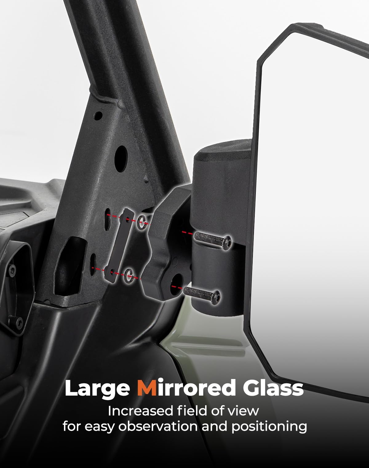 KEMIMOTO UTV Side Mirrors 2Pcs Compatible with Can-Am Defender HD 5/8 / 10 / MAX 2016-2022, OE Replace #715002459