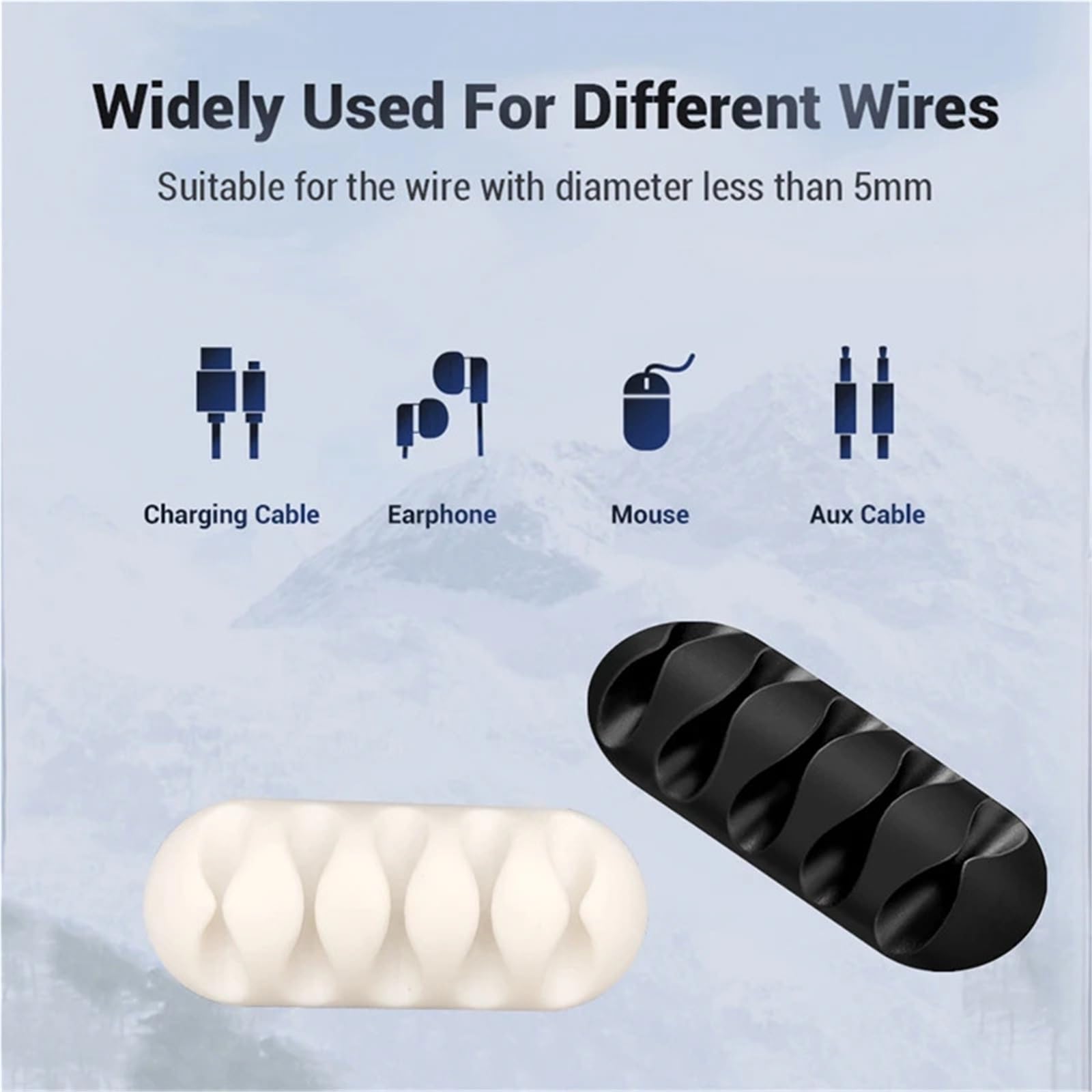 Kabel-Clips, Silikon-Kabel-Clips, kompatibel mit Heimbüro, Weiß, 30 Stück