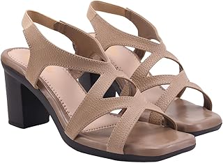 Shoetopia Women's Stylish Block Heel Sandals | Comfortable Slingback Heels for Casual, Party &amp; Office Footwear