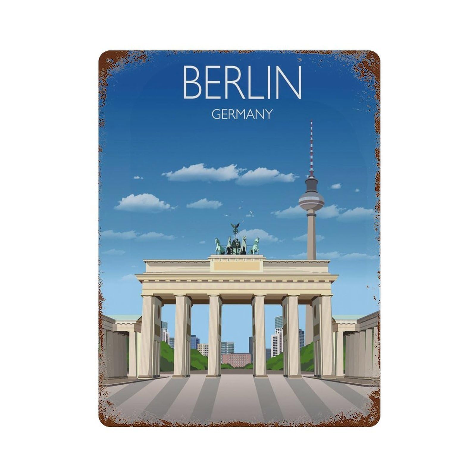 xiaoxiaoshen Travel of Berlin Germany Wall Decor Art Metal Tin Poster Modern Home Decor Art Home Bar Shop Decorations Vintage Sign 40x30cm