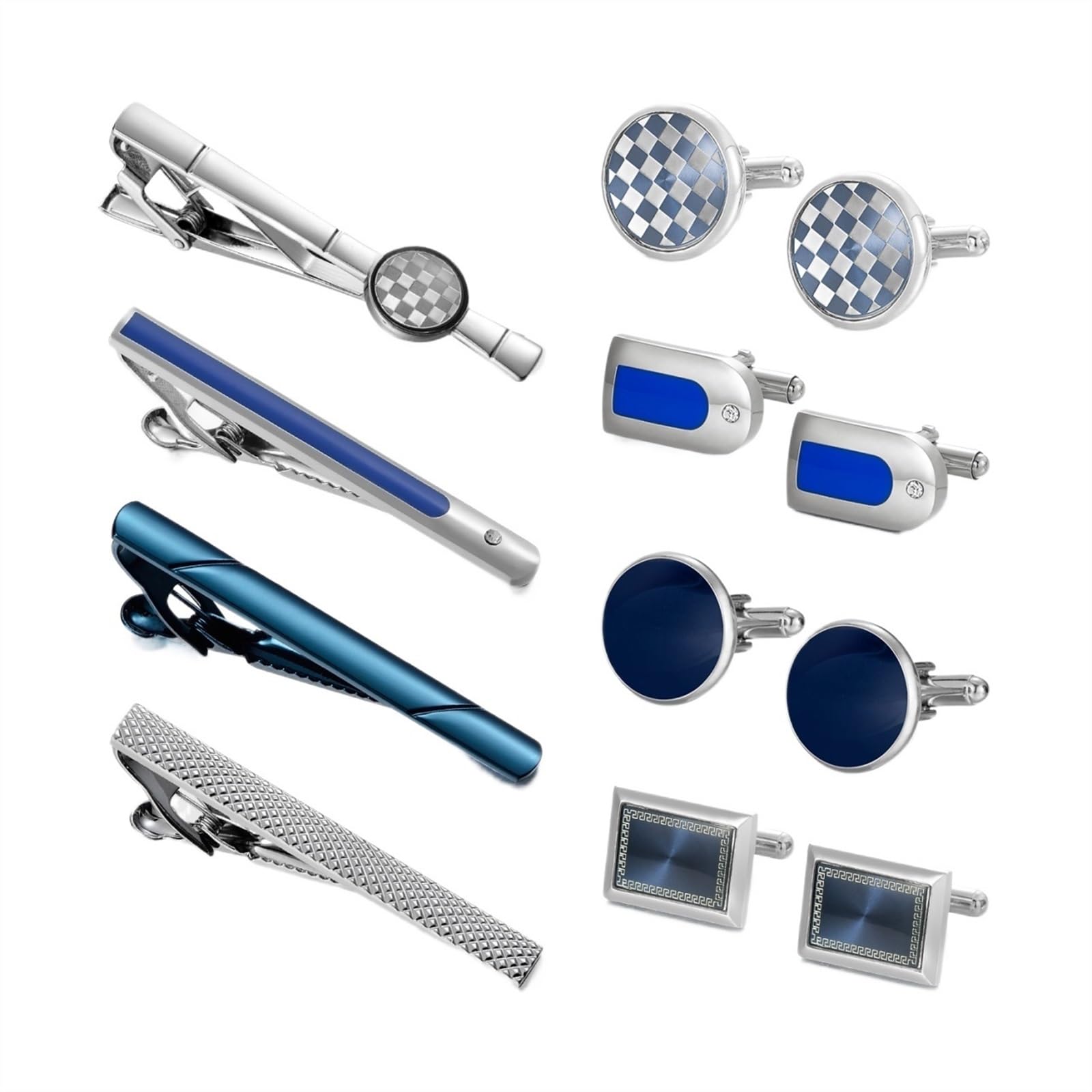 Krawattenklammern for Männer, personalisierte Krawattenklammer, 4 Sets Manschettenknöpfe Herren Krawattenklammern Manschettenknöpfe Set Hochzeitsgäste Mann Hemd Krawatten Herren (Color : 24-1SIZE, S