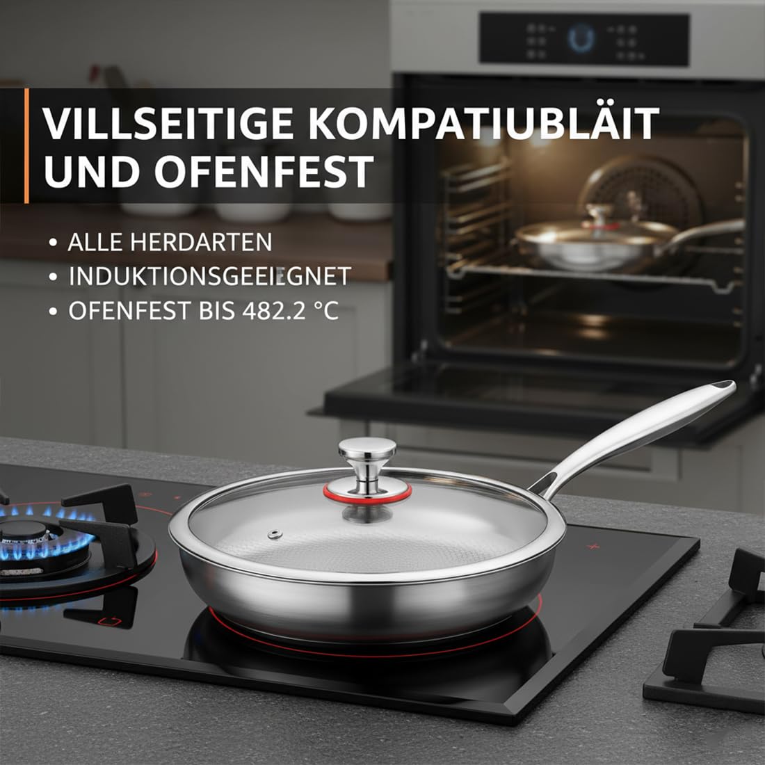 2026 New Kovali Titan Bratpfanne, Titan Pfanne Unbeschichtet, 24/26/28/30/32 Cm Titans Premium Pfanne, Scratch-Resistant, Suitable For Induction, Gas, Electric, Oven-Safe (Not Deckel,28CM)