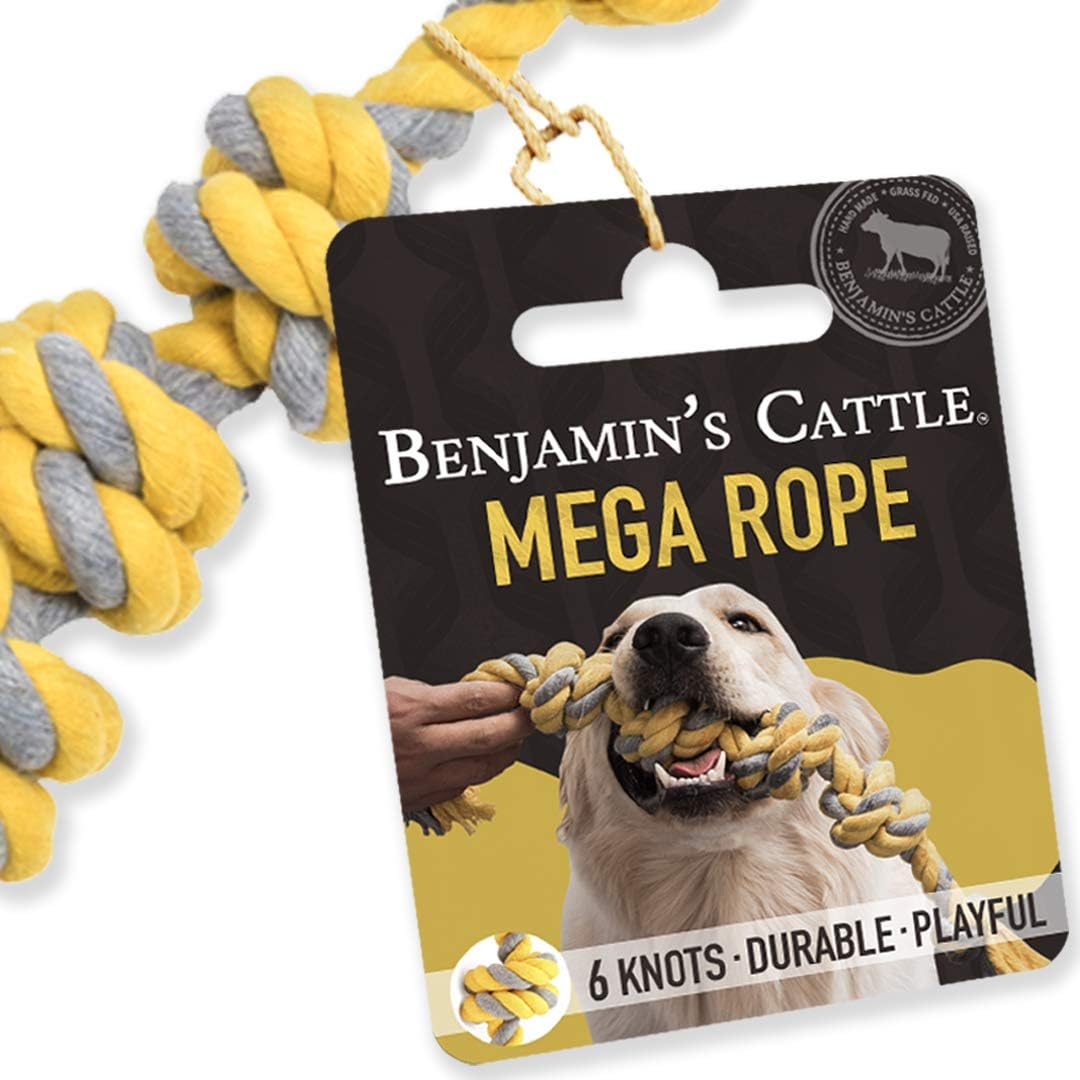 Benjamin's Cattle - 6 Knots Dog Rope Toy - Large Breed Dogs Extreme chewers Dog Toy - Play Tug of War Rope - Heavy Duty Dog Toy -…