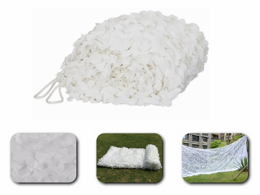 OUdini Camouflanetting 2X8M Camouflanet Army Camo Netting Oxfabric for Sunshade Tent Camping Shooting Hunting/White