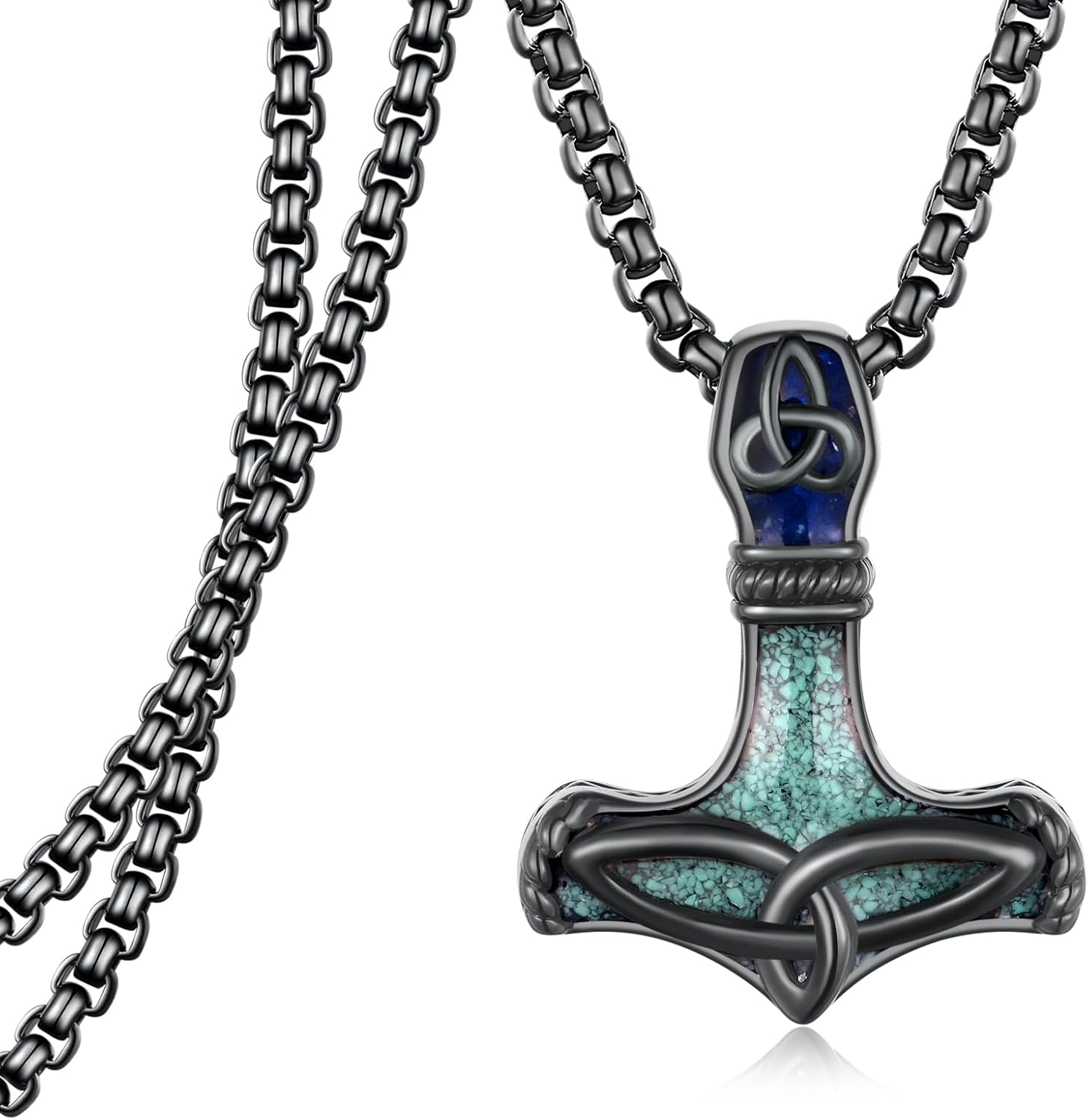 Thors Hammer Necklace 925 Sterling Sliver Viking Mjolnir Hammer Necklace Norse Jewelry Gifts for Men