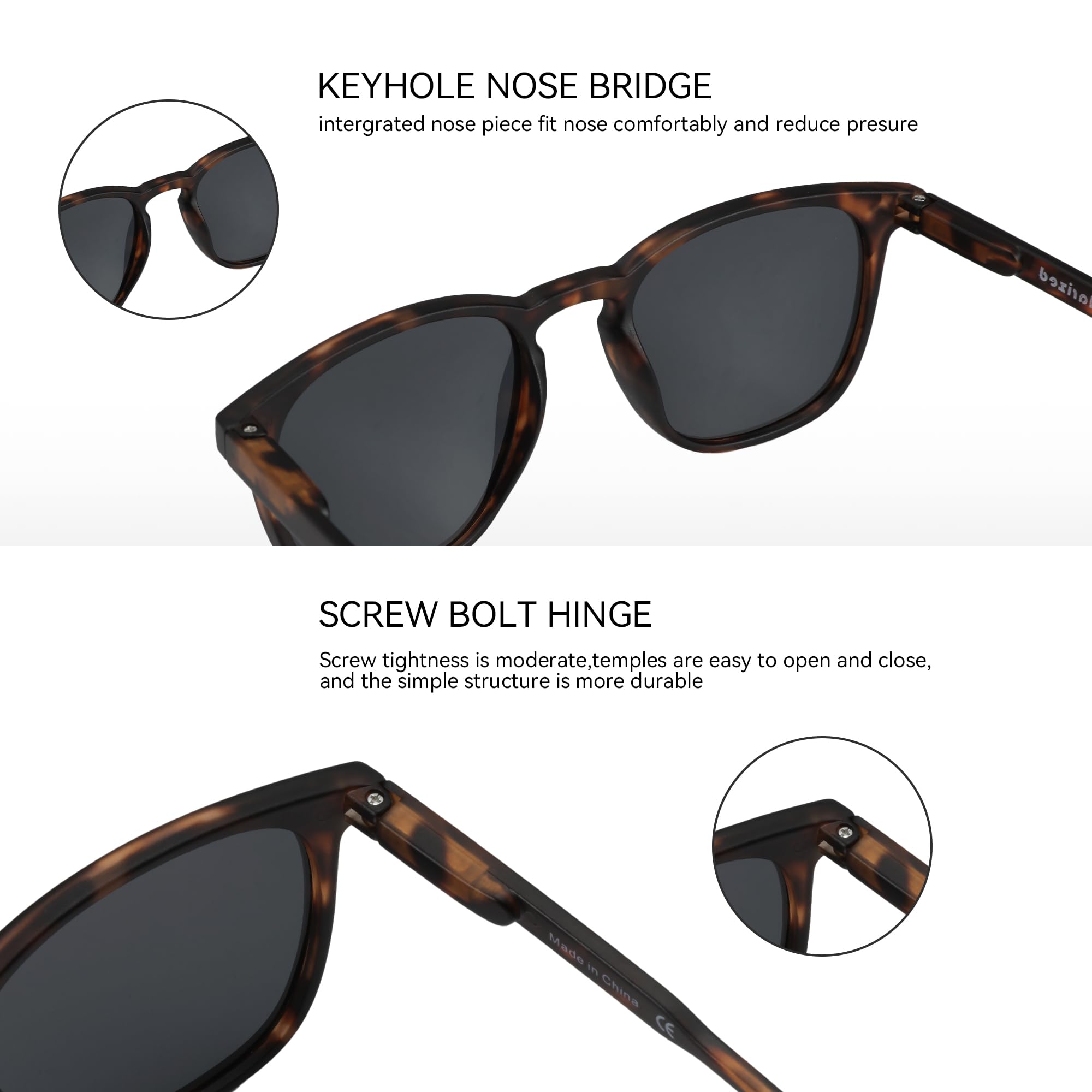 ZENOTTIC 2 Paia Occhiali da Sole Polarizzati per Uomo Donna Retro Vintage Rotondi Quadrati Protezione UV400 Unisex