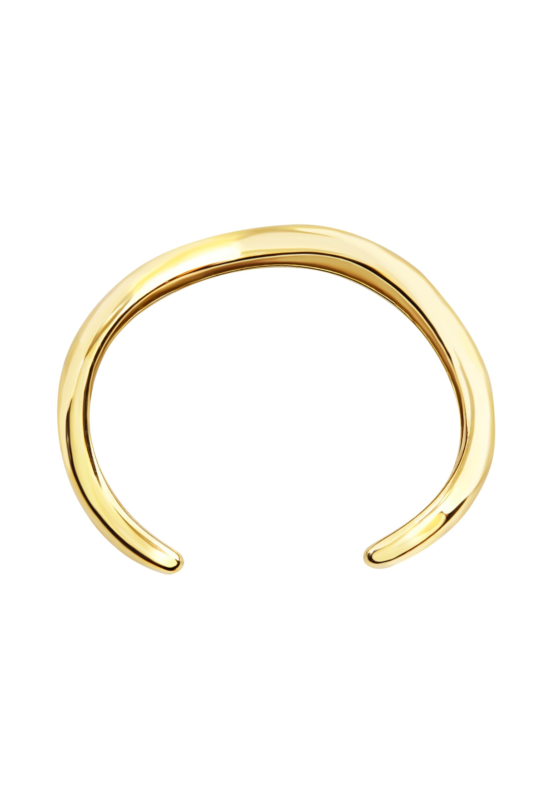Breil, Collezione Zig Zag, Bracciale Donna, Bangle Rigido in Acciaio Lucido IP Gold, Forma Fluida e Sinuosa, Dimensioni 56 x 47 mm, Circonferenza Interna 16 cm, Idea Regalo Donna