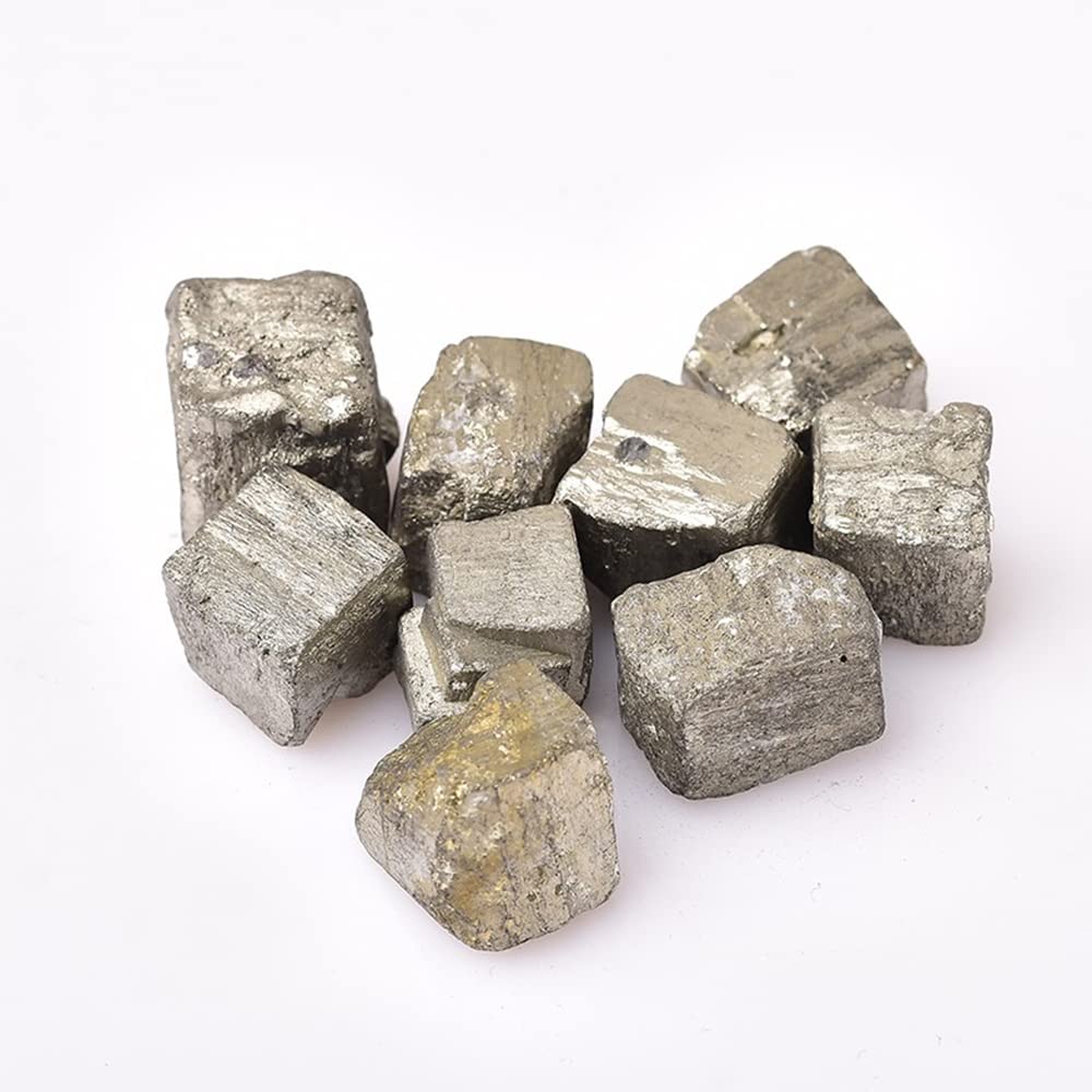 REBUYREBUY Natural Pyrite Stone Crystal Healing Stone Tumble Stones, Weight 100 Grams