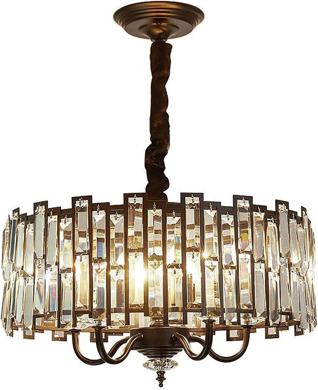 LYMSXAZOU Contemporary Black Crystal Light Chandelier - Elegant Ceiling Fixture for Bedroom or Dining Room