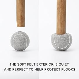 ANCKNE Walker Tennis Balls Precut Tennis Balls for Walkers 4PCS Universal Precut Glide Balls, Heavy Duty Long Lasting Felt Pad Glide Coverings for Furniture Legs and Floor Protection (Grey)