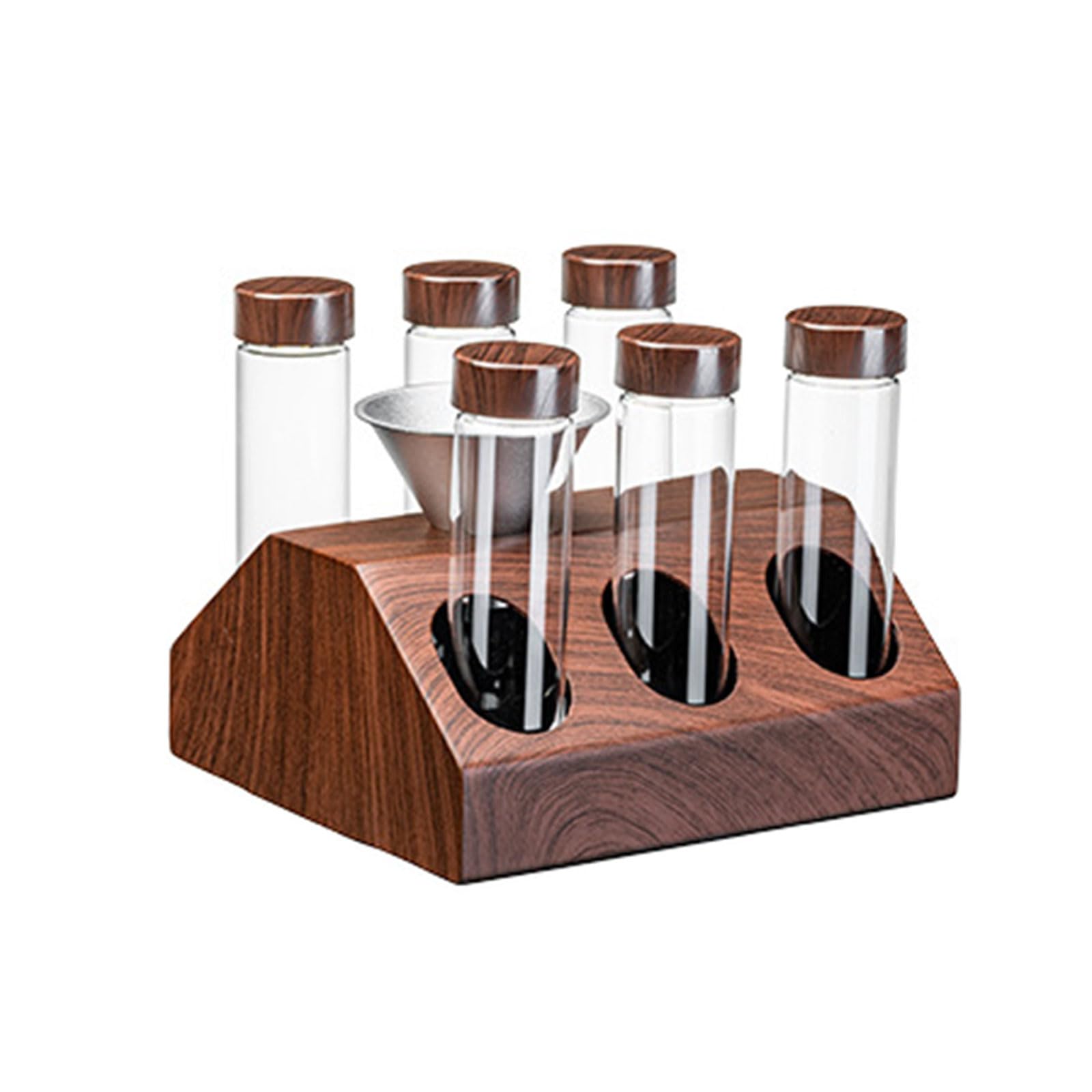 Jazuaiao Bean Display Tubes Glass Tubes Holder Single Dose Bean Container Coffee Tube Rack Coffee Jar Rack for Food Grade