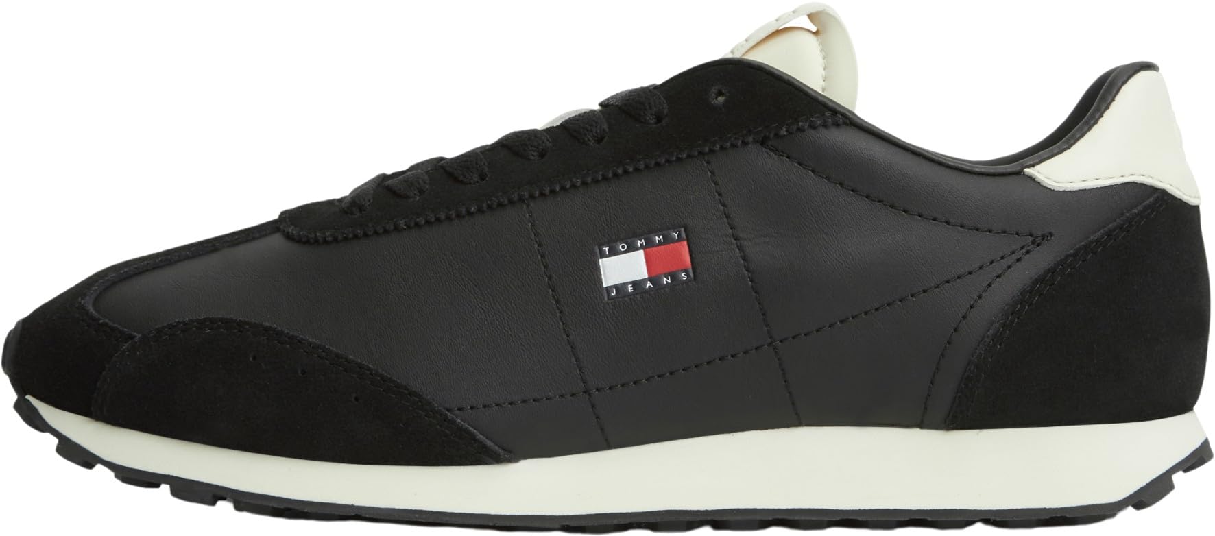 Tommy Hilfiger Men's Black Retro Archive Runner Trainers With Leather