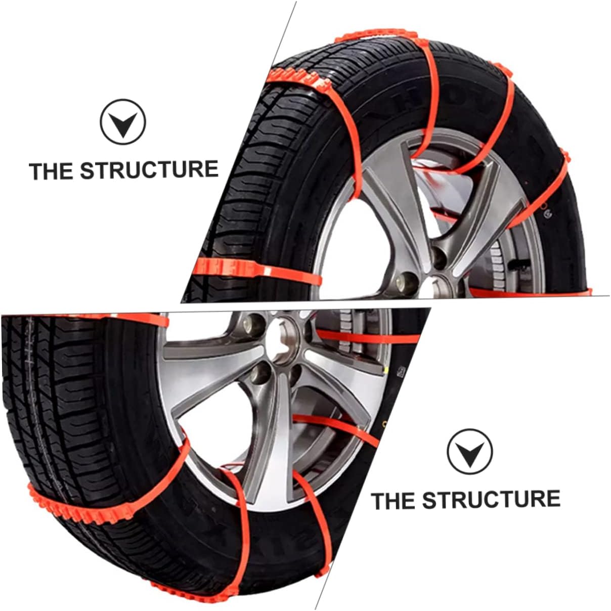 MAGICLULU 10pcs Quality Nylon Material Tire Chain Skid Cable for Ice Snow Skid Chains Tpu