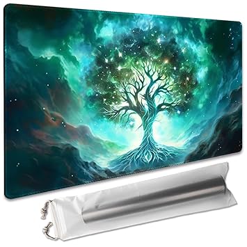SIXTORE Premium Board Game 24x14in TCG Playmat Compatible for OCG CCG RPG MTG Play Mats,Mousepad Desk Mat (Green Vitality)