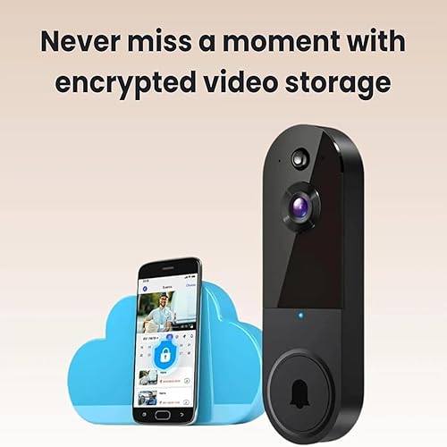 Miniatura 4 de Timbre de puerta seguro inalámbrico, timbre seguro sin cargo mensual, timbre de video inalámbrico Wi-Fi, visión nocturna, audio bidireccional, forma