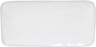 Costa Nova, Beja colección, Vajilla elegante, gres, Bandeja rectangular, blanco y crema, 22 cm, 2 piezas