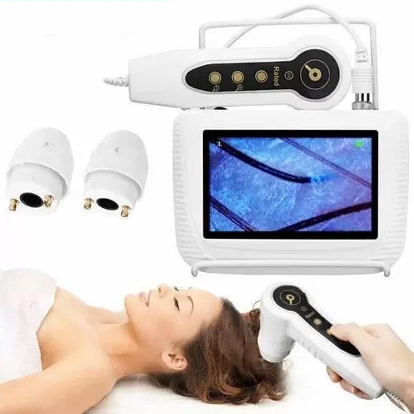 Cámara para el análisis del Cuero cabelludo, 5" HD, Recargable, con microscopio para el diagnóstico Profesional de la Salud Facial y de los folículos pilosos. Ideal para el hogar, salón de Belleza y