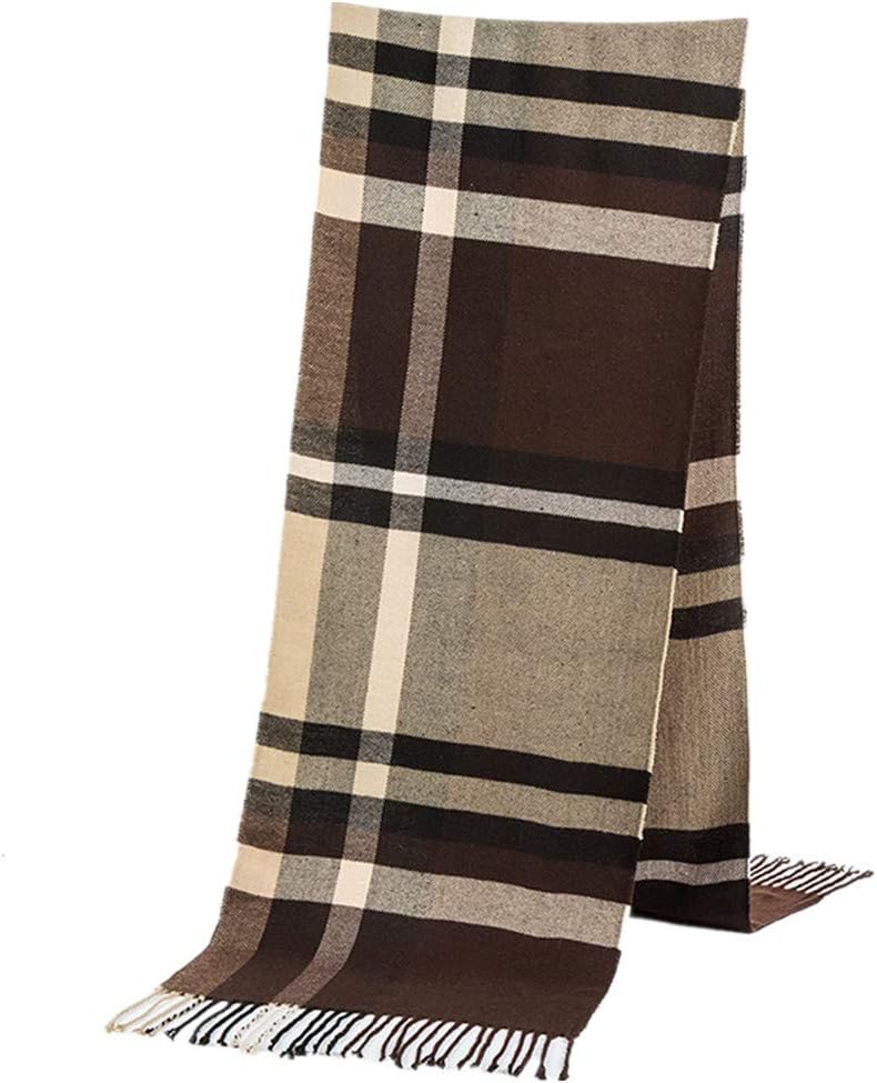 Men's Scarves Classic Winter Plaid Scarf Soft Warm Neckwear 72"x13"