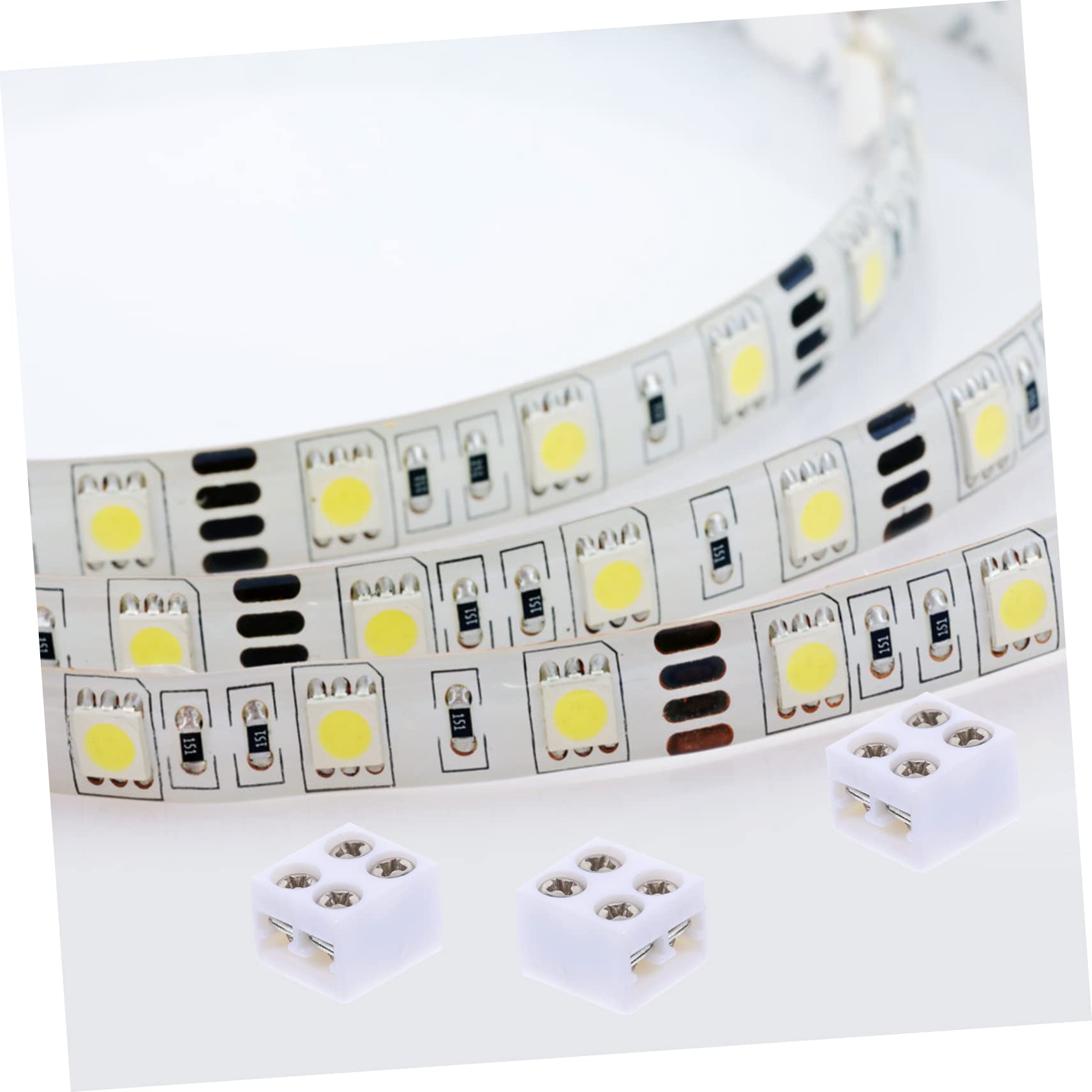 Holibanna Conectores para Tiras de Luz LED de 8 Mm Diseño de Tornillo, Material Plástico, Paquete de 50 Piezas para Conexión Rápida y Segura en Instalaciones Eléctricas