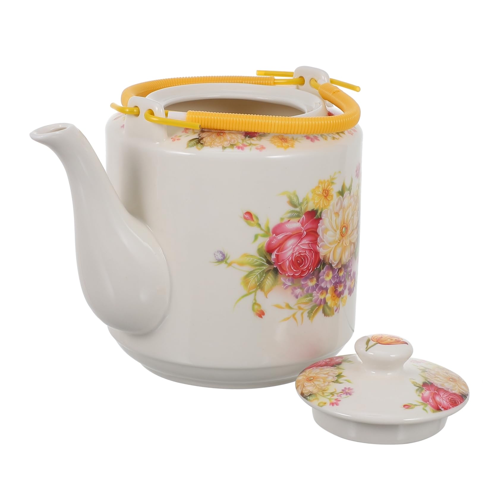 Théière de style chinois Cabilock en céramique à motif floral pour thé kung fu