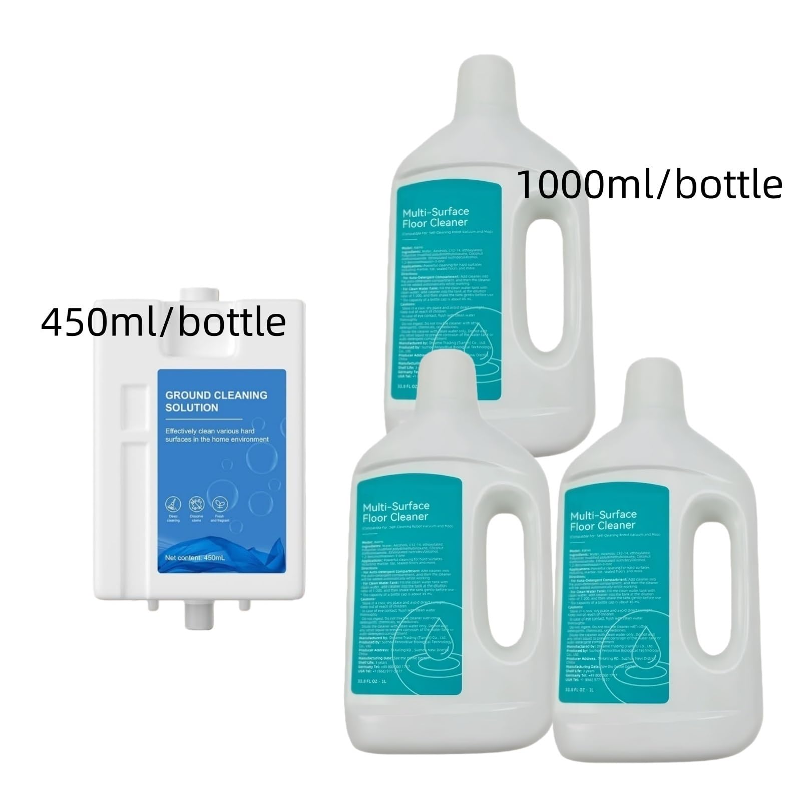 Solución de limpieza compatible con Dreame L20 Ultra, L30 Ultra, L10 Prime, L10s Pro Ultra y X10 Plus. Limpiador de pisos líquido.(4pcs)