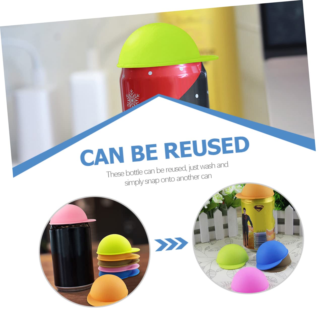 Ciieeo Leakproof Soda Can Lids 6 Pack Silicone Covers for Soda Beer Soft Drinks Sealing Bottle Caps for Compact Reusable