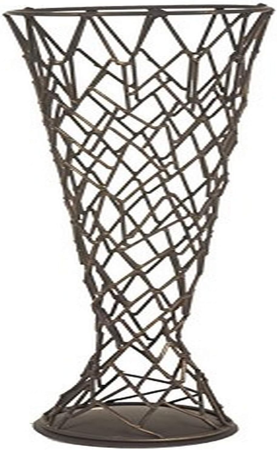 6" x 25.5" Metal Cobweb Vase, Large, Antique Bronze