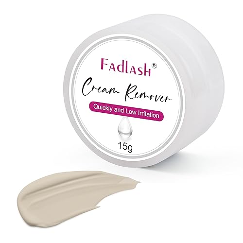 FADLASH - Removedor de extensiones de pestañas, 0.51 onzas (15g), color crema rápido y de baja irritación para extensiones de pestañas, para piel
