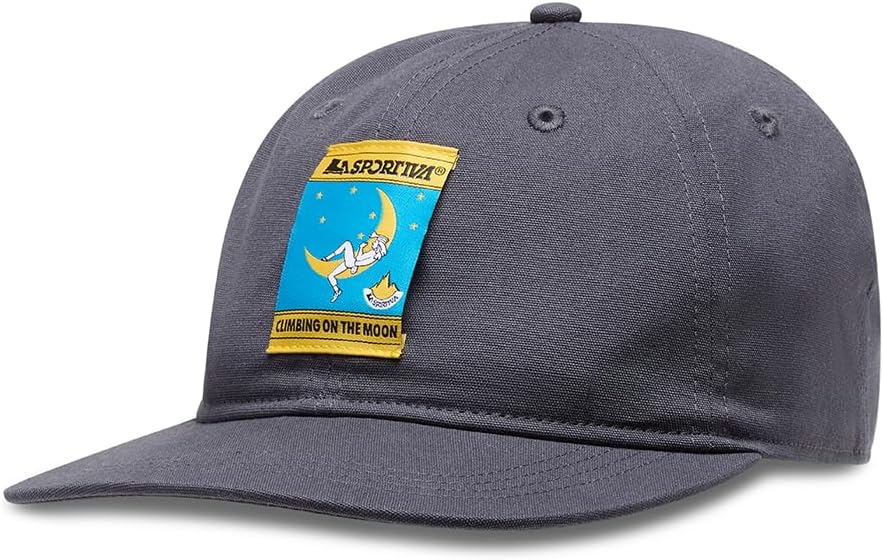 La Sportiva Climbing On The Moon 5-Panel Hat — Lightweight, Flat Brim, Adjustable Fit — Climbing, Hiking, Travel