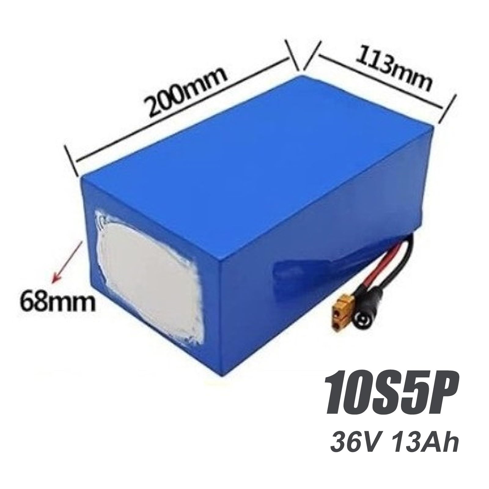 36V 13Ah E-Bike batería de Iones de Litio con Cargador de 42V 2A 10S5P Bicicleta Eléctrica Scooter Batería Impermeable BMS Incorporado para 250W 300W 350W 500W Motor XT30 Plug