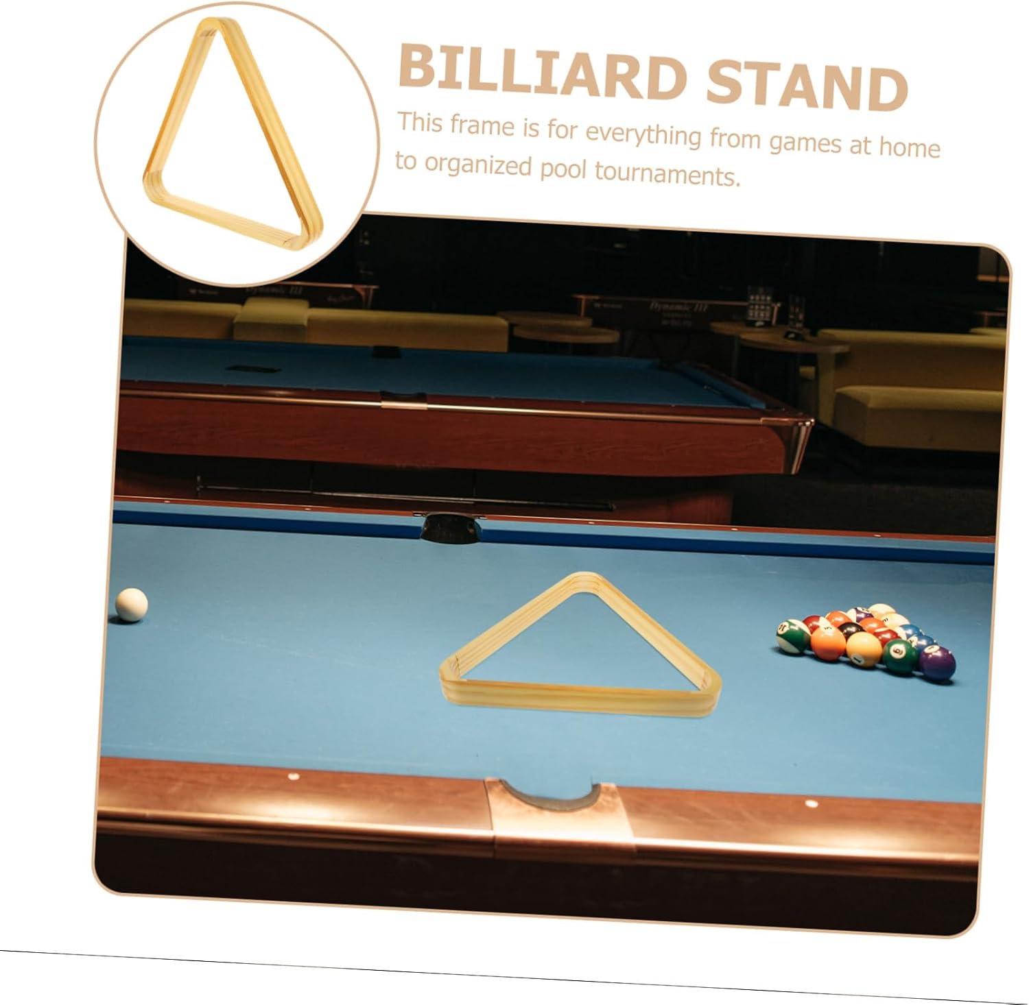 Billiard Ball Rack Pool Triangle Frame for Convenient Ball Placement and Removal Sturdy Table Pool Holder with Rounded Edges for Home and Tournament Use