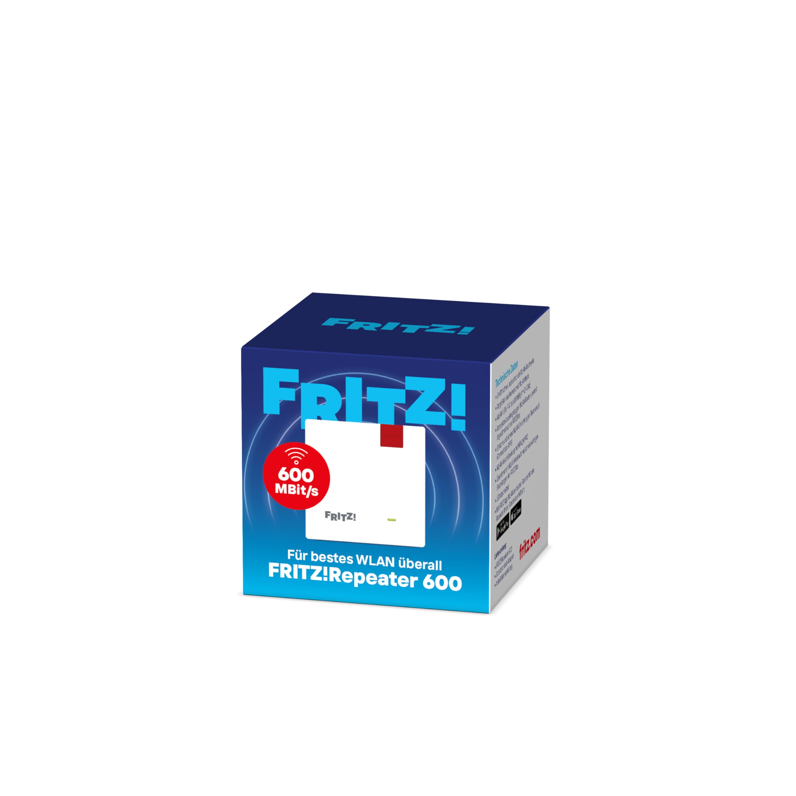 FRITZ!Repeater 600 WLAN Erweiterung 600 MBit/s Mesh WPA 3/2 Made in Europe